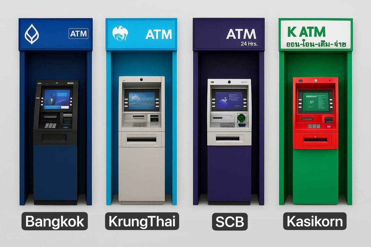 Банкоматы в Таиланде: Bangkok, KrungThai, SCB, Kasikorn